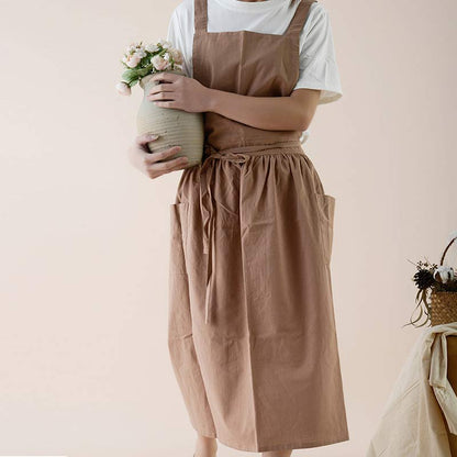 Ownkoti Cotton Apron Waterproof Apron With Pockets