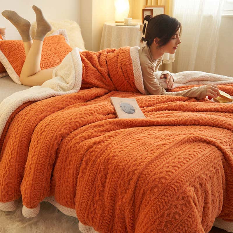 Jacquard Double Fleece Thick Warm Blanket