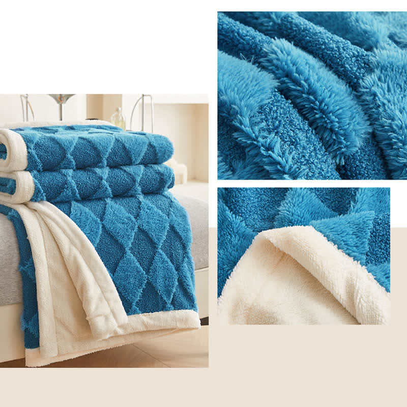 Quadrangular Thick Double Velvet Throw Blanket