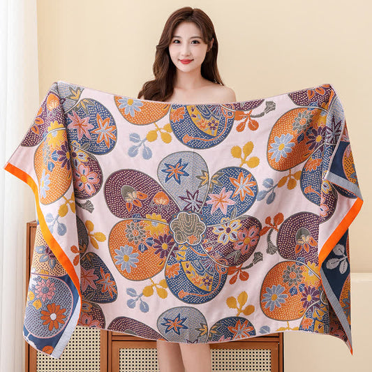 Floral Soft Cotton Gauze Bath Towel