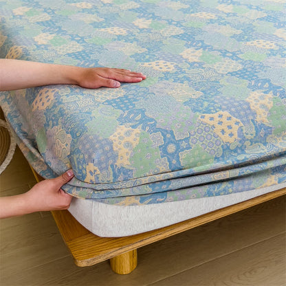 Elegant Jacquard Cotton Gauze Fitted Sheet