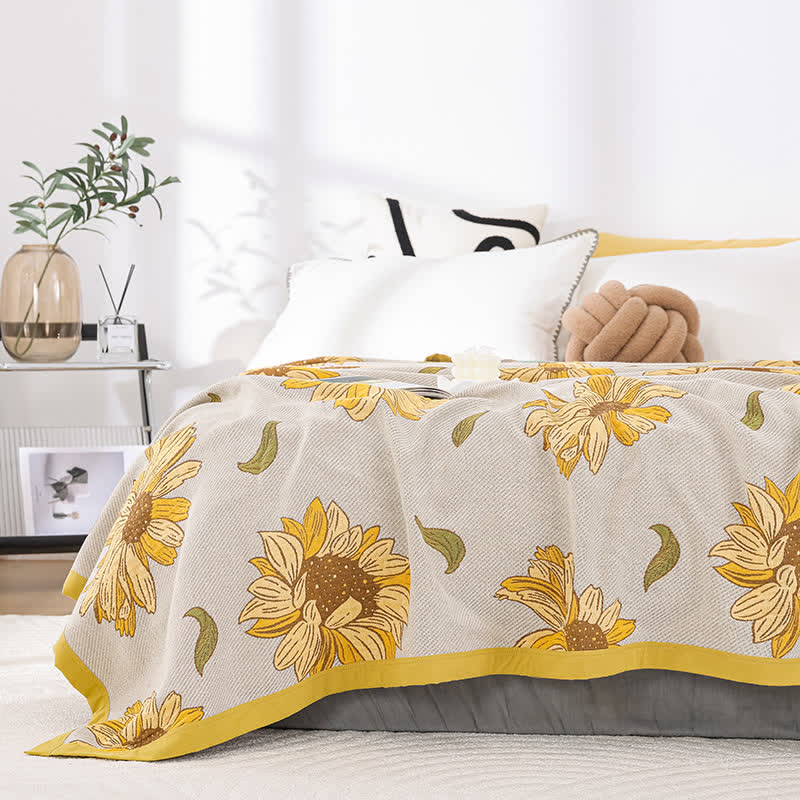 Rural Sunflower Cotton Gauze Soft Quilt