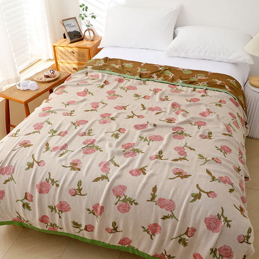 Bamboo Fiber Rural Rose Summer Blanket