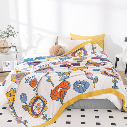 Pure Cotton Gauze Cartoon Flower Quilt