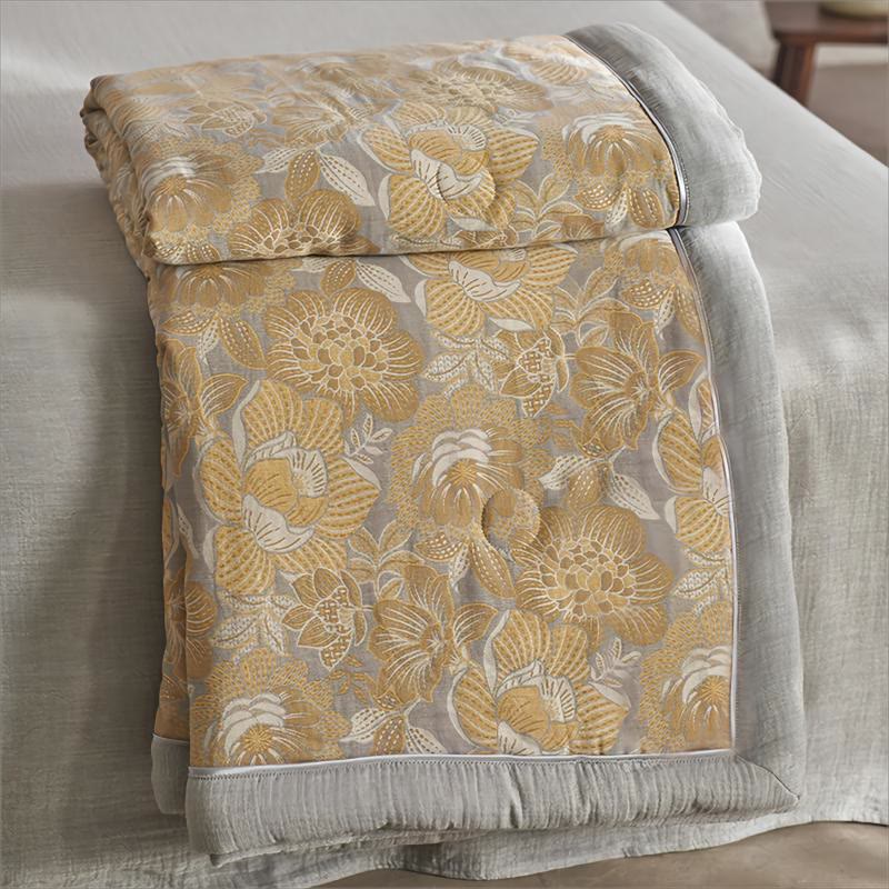 Neutral Floral Cotton Gauze Bedding Collection