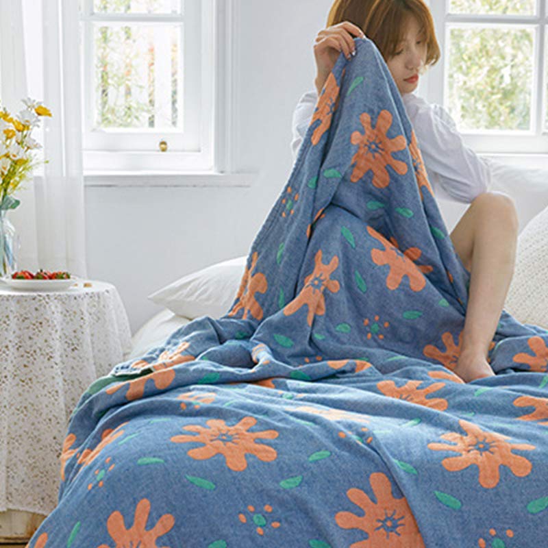 Cute Flowers Cotton Breathable Reversible Quilt