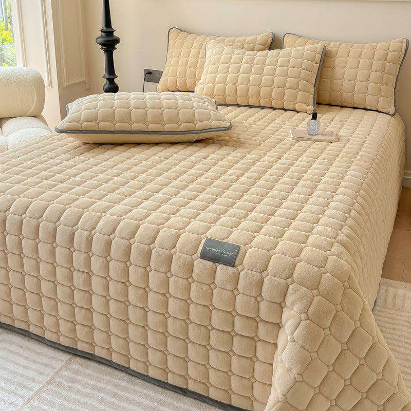 Modern Style Square Texture Soft Coverlet