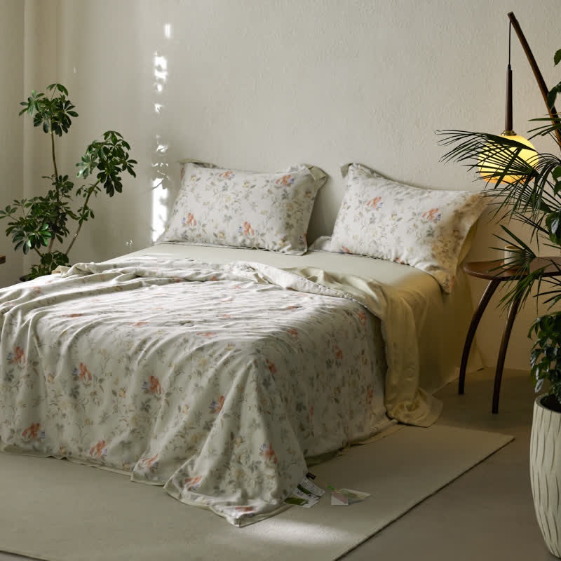 Lyocell Fiber Floral Lightweight Summer Bedding