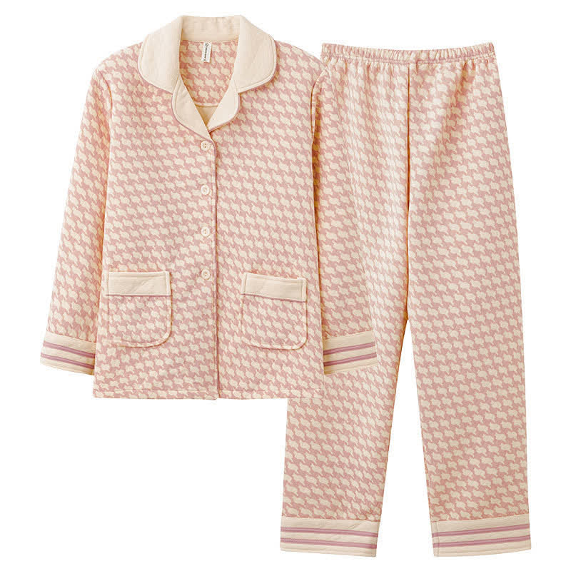 Chic Button-down Cotton Pajama Set