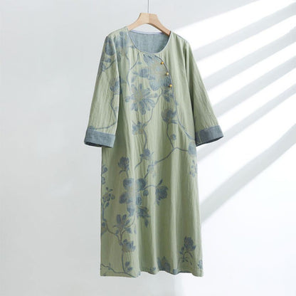 Magnolia Jacquard Cotton Short Nightdress