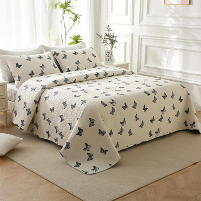 Elegant Buttefly Pure Cotton Quilted Bedding