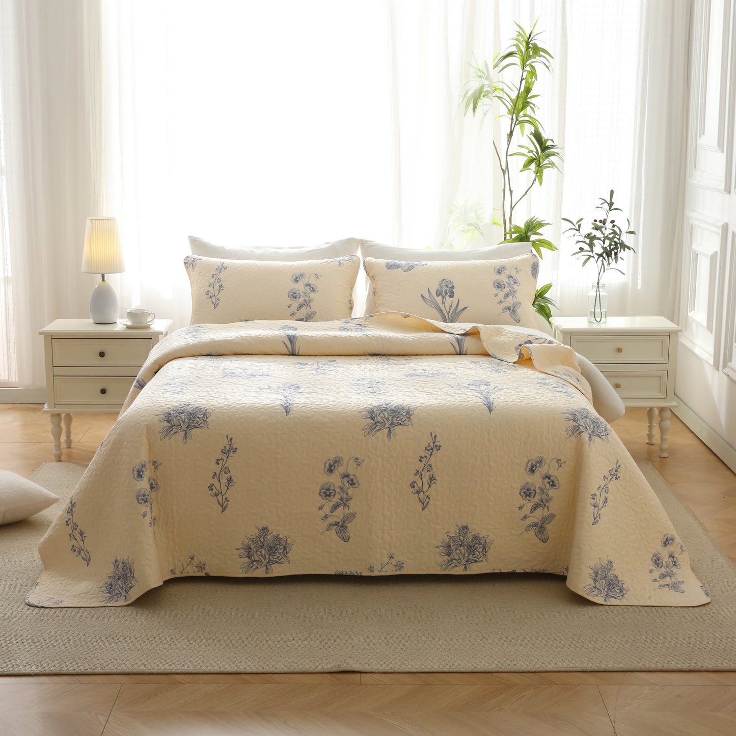 Morning Glory Quilted Cotton Bedding