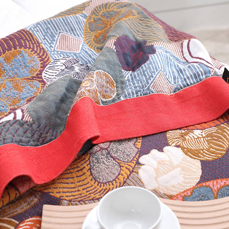 Colorful Persimmon Cotton Gauze Reversible Quilt - image 5