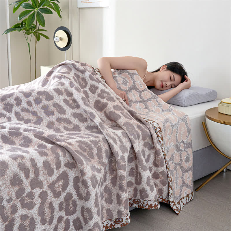 Leopard Print Lyocell Fiber Gauze Quilt