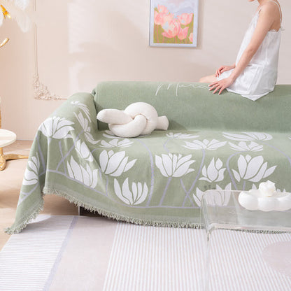 Pastoral Lotus Double-sided Sofa Protector