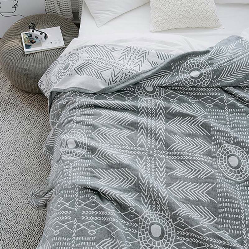 Modern Geometric Pattern Cotton Reversible Quilt