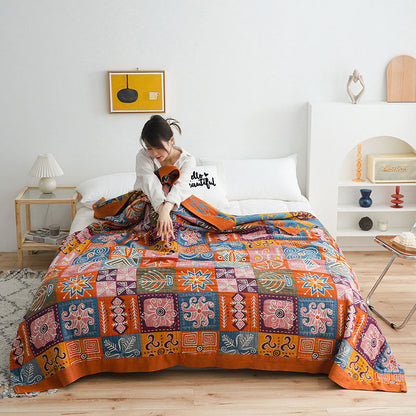 Bohemian Patchwork Reversible Cotton Quilt