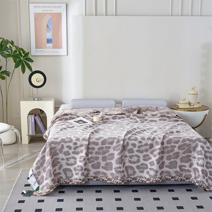 Leopard Print Lyocell Fiber Gauze Quilt