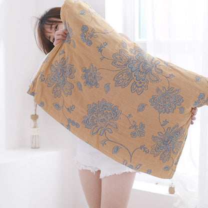 Boho Flower Cotton Double-Side Pillow Towel (2PCS)