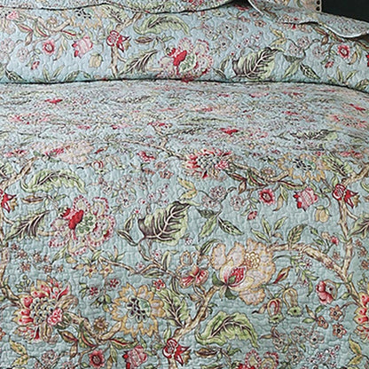 Vintage Flower Quilt with Pillow Shams