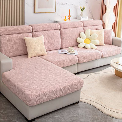 Solid Color Jacquard Leaf Texture Sofa Cover