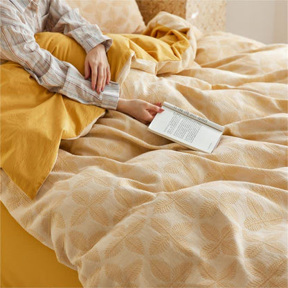 Jacquard Tie Cotton Gauze Bedding Set (4PCS)