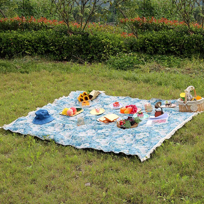 Oil Painting Style Flower Picnic Blanket