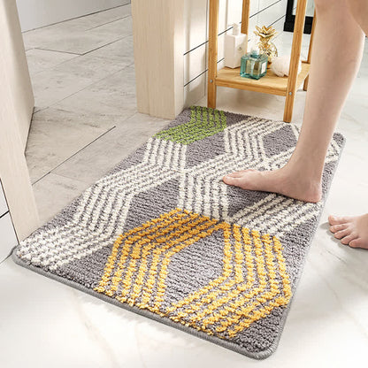 Ownkoti Leaf Pattern Soft Non-Slip Bathroom Rug