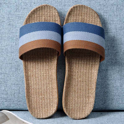 Simple Cooling Open Toe Flax Slippers