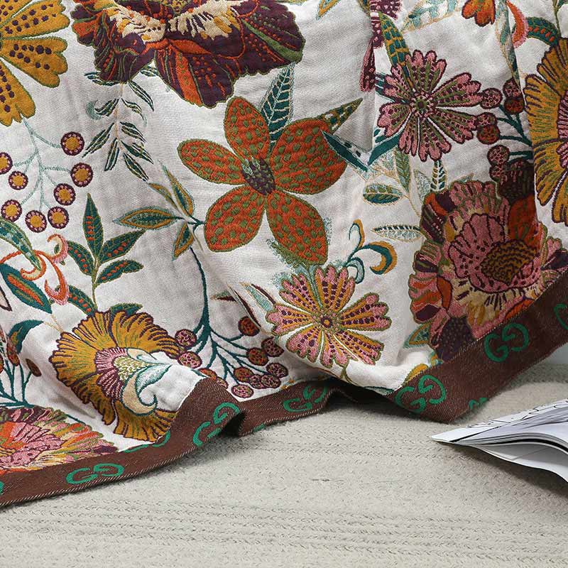 Luxuriant Flower Cotton Reversible Soft Quilt - image 8