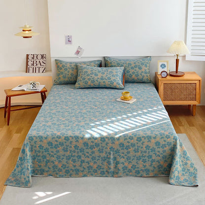 Premium Cotton Pastoral Style Flat Sheet