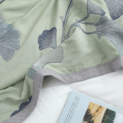 Ginkgo Leaf Cotton Gauze Reversible Quilt - image 6