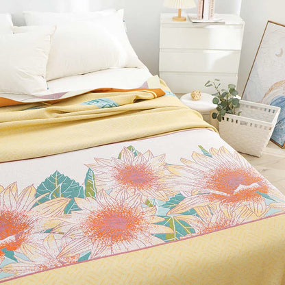 Blooming Sun Flower Soft Reversible Quilt