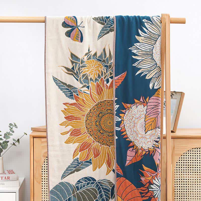 Ownkoti Blooming Sunflower Cotton Bath Towel