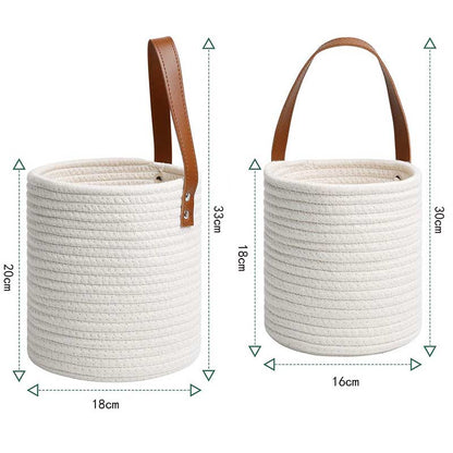 Ownkoti Cotton Wall Hanging Baskets Plant Flower Pot with Handle (2PCS)