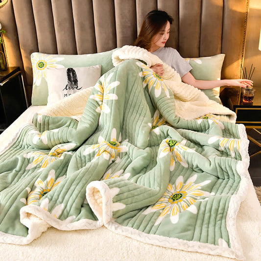 Flower Thick Soft Fluffy Throw Blanket