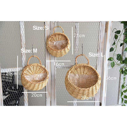 Ownkoti Handwoven Plant Basket with Handle (3PCS)