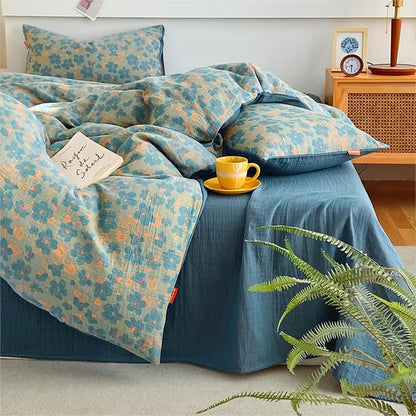 Retro Simple Style Floral Cotton Gauze Bedding