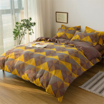 Triangle Print Cotton Gauze Bedding Sets (4PCS)