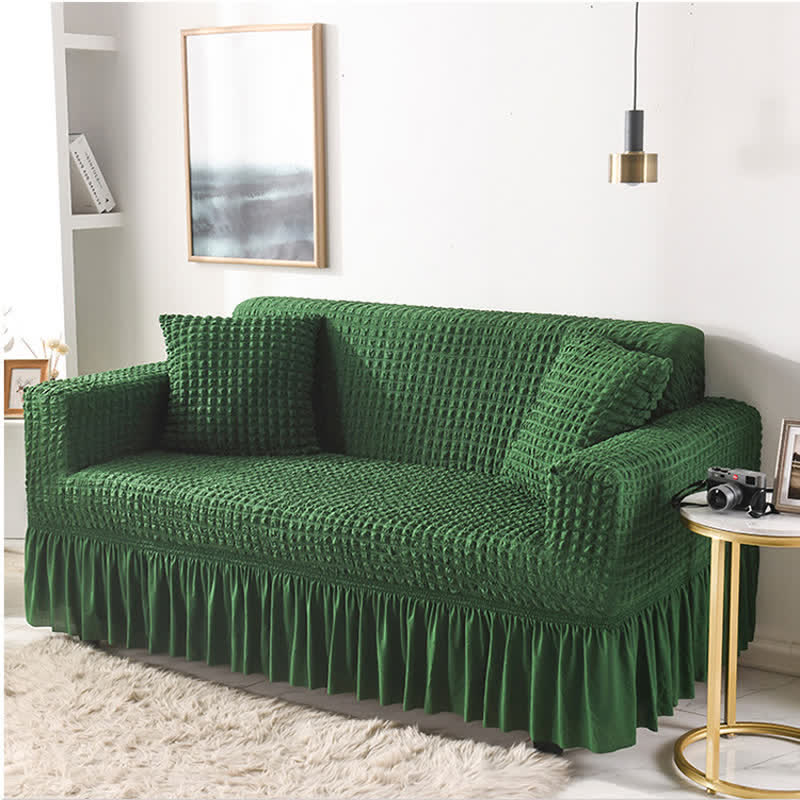 Simple Style Ruffled Elastic Sofa Cover