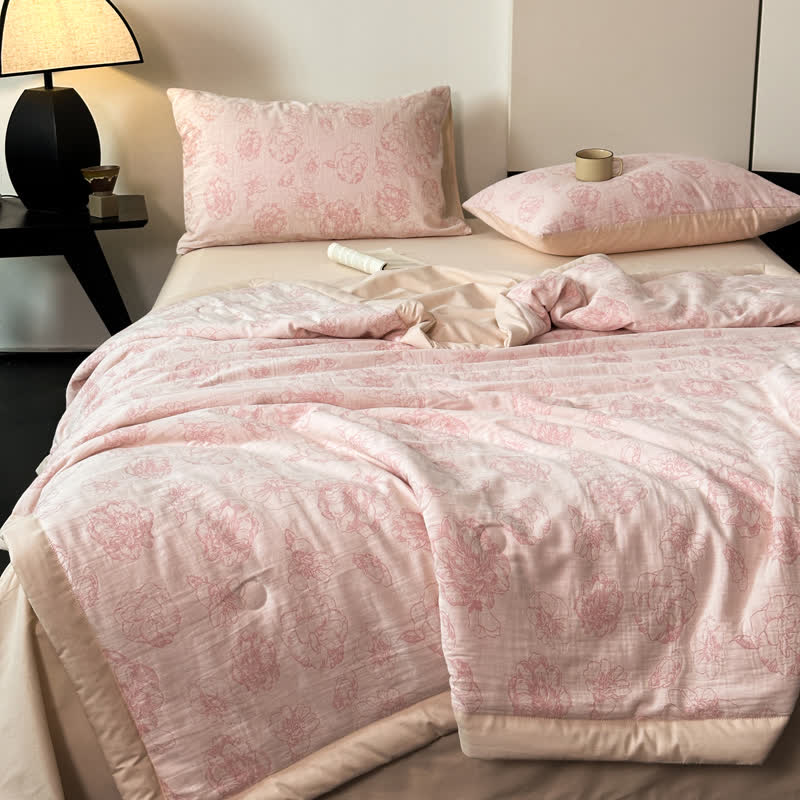 Cotton Gauze Luxurious Flower Summer Bedding