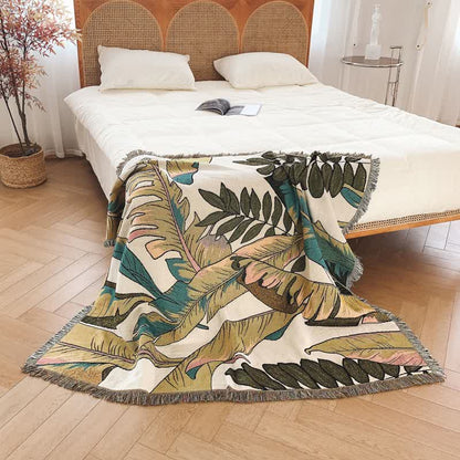 Pastoral Palm Leaves Functional Throw Blanket