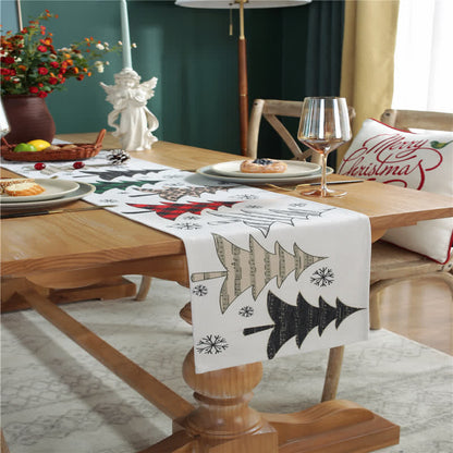 Christmas Tree & Snowflake Decorative Table Runner