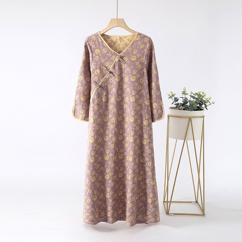 Yarn-dyed Jacquard Floral Cotton Nightdress