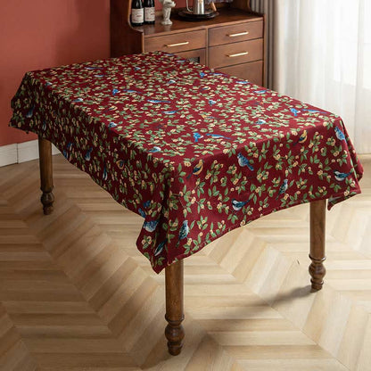 Pastoral Flower & Bird Print Table Cover