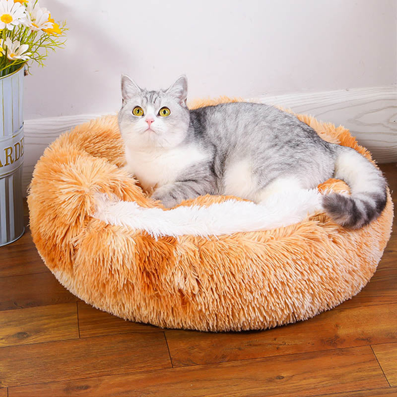 Semi-enclosed Warm Fleece Pet Bed