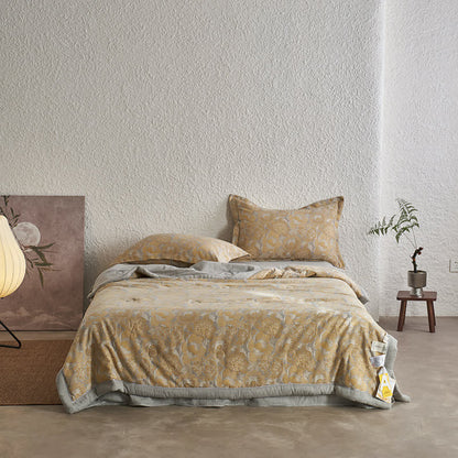 Neutral Floral Cotton Gauze Bedding Collection