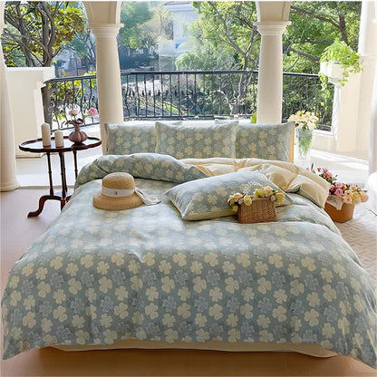 Double Gauze Four-leaf Clover Bedding Set (4PCS)