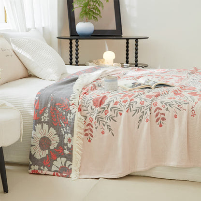 Double-sided Jacquard Floral Cotton Gauze Quilt