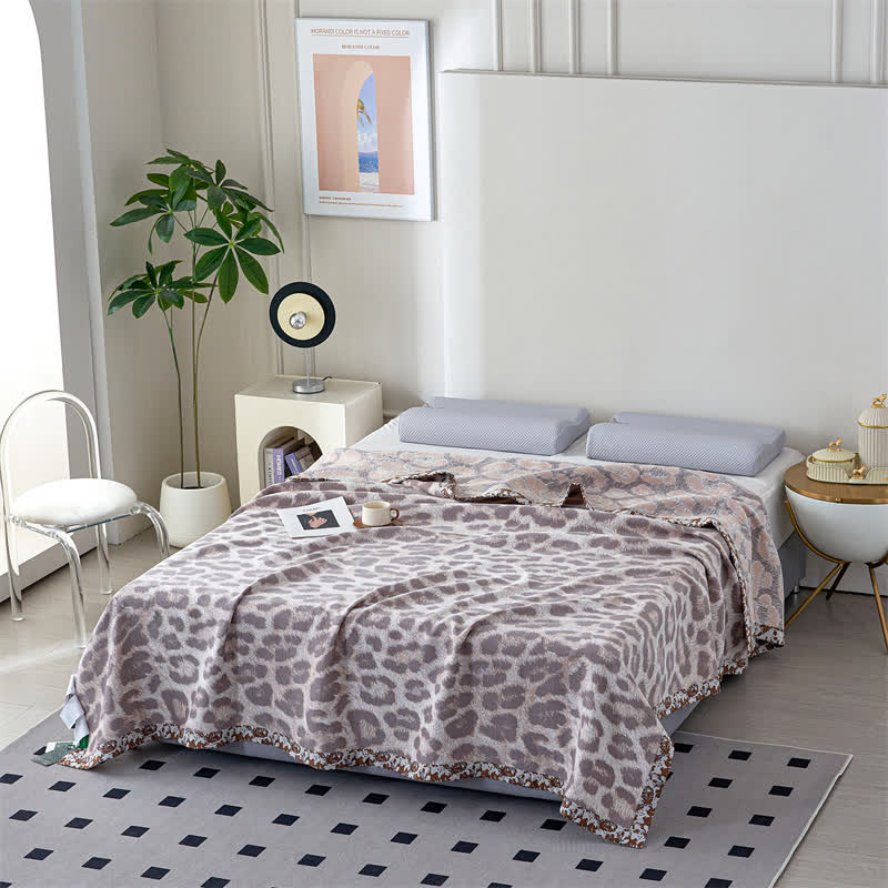 Leopard Print Lyocell Fiber Gauze Quilt